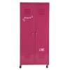 Dressing à roulettes en métal rose L 85 cm